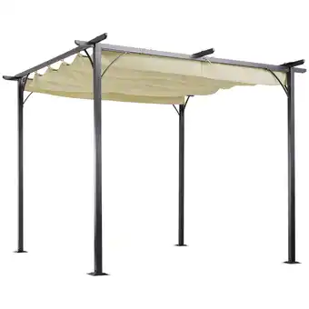 Tesco Outsunny Steel Pergola Gazebo, Patio Outdoor Retractable Canopy offer