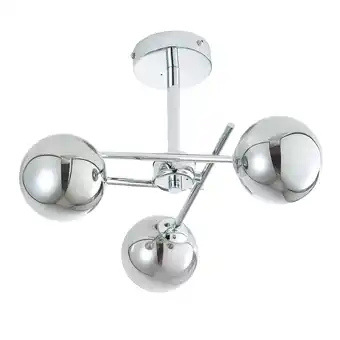 Tesco BHS Nera 3 Light Flush Bathroom Ceiling Light, Silver offer