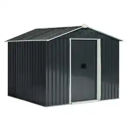 Tesco Outsunny 8 x 6ft Garden Storage Shed with Double Sliding Door Grey offer