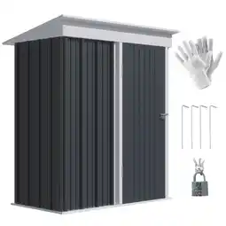 Tesco Outsunny Garden Shed, Lean-to Shed for Bike Tool, 5x3 ft Dark Grey offer