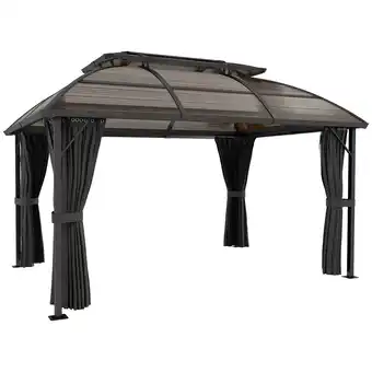 Tesco Outsunny 4m x 3m Polycarbonate Gazebo for Lawn, Yard, Patio, Deck offer