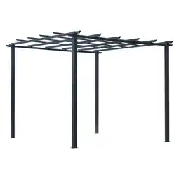 Tesco Outsunny 3m x 3m Metal Gazebo Pergola Grape Trellis Climbing Plants offer