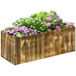 Tesco Outsunny Garden Raised Bed Wooden Pot Vegetable Planter Box 80x33x30cm offer