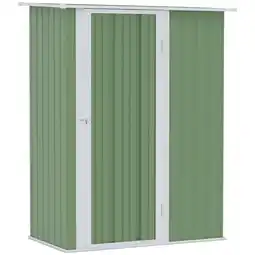 Tesco Outsunny Garden Storage Shed with Lockable Door Sloped Roof Green offer