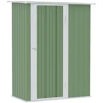 Tesco Outsunny Garden Storage Shed with Lockable Door Sloped Roof Green offer