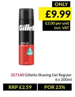 Musgrave MarketPlace Gillette Shaving Gel Regular offer