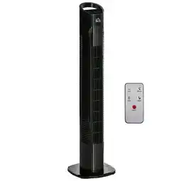 Tesco HOMCOM LED Tower Fan w/ 70 Oscillation 3 Speed 3 Mode LED Panel Black offer