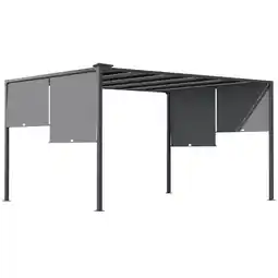 Tesco Outsunny 3m x 4m utdoor Garden Pergola with LED Light Retractable Roof offer