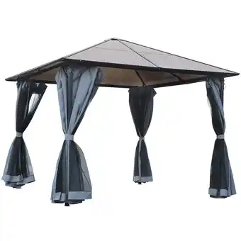 Tesco Outsunny 3m x 3m Polycarbonate Hardtop Gazebo with Aluminium Frame offer