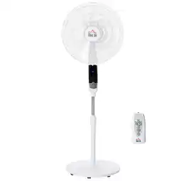 Tesco HOMCOM 16 Inch Pedestal Fan Height Adjustable 7.5h 85 Oscillation offer