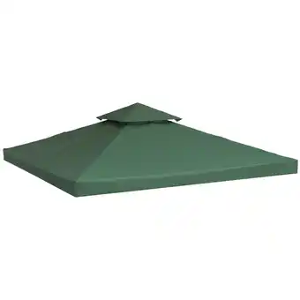 Tesco Outsunny 3m 2 Tier Garden Gazebo Top Cover Replacement Canopy Roof offer