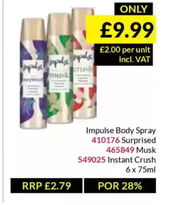 Musgrave MarketPlace Impulse Body Spray offer