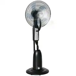 Tesco HOMCOM Pedestal Fan with Water Mist Spray Standing Fan Black offer