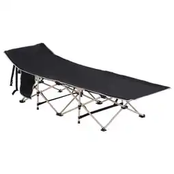 Tesco Outsunny Single Portable Outdoor Sleeping Bed Camping Cot Black offer