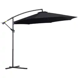 Tesco Outsunny 3(m) Cantilever Parasol Banana Umbrella with Crank & Tilt Black offer