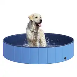 Tesco PawHut 140cm Pet Swimming Pool | Outdoor Pet Paddling & Bathing Pool offer