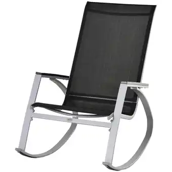 Tesco Outsunny Rocking Chair Sun Lounger Garden Seat with High Back Black offer