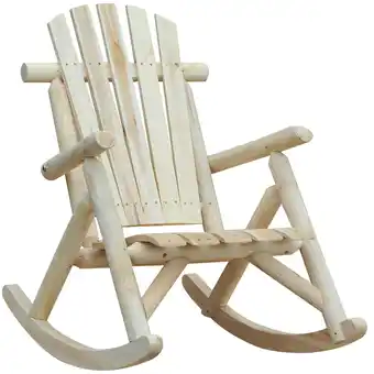 Tesco Outsunny Wooden Rocking Chair Lounger Relaxing Balcony Garden Seat offer