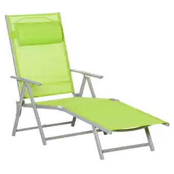 Tesco Outsunny Sling Patio Reclining Chaise Lounge Garden Furniture Green offer