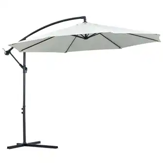 Tesco Outsunny 3m Garden Banana Parasol Cantilever Umbrella, Cream White offer