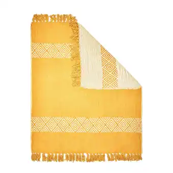 Tesco BHS Diamond Chenille Throw, Yellow offer