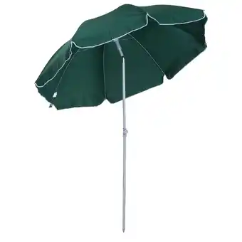 Tesco Outsunny 2.2m Tilt Garden Parasol Beach Patio Sun Shade Dark Green offer