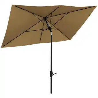 Tesco Outsunny 2 x 3(m) Garden Parasol Rectangular Market Umbrella Brown offer