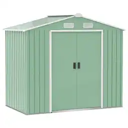 Tesco Outsunny 7 x 4ft Garden Shed with Foundation and Vents Light Green offer