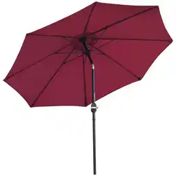 Tesco Outsunny 2.7M Patio Umbrella Sunshade Canopy with Tilt and Crank Red offer