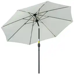 Tesco Outsunny 2.7M Patio Umbrella Sunshade Canopy with Tilt and Crank White offer