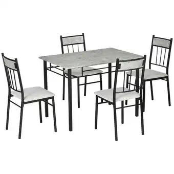 Tesco HOMCOM 5 Pieces Dining Room Sets, Kitchen Table and Chairs Set 4 offer