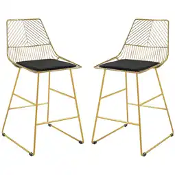 Tesco HOMCOM Modern Counter Height Bar Stools Set of 2 pcs Wire Metal offer