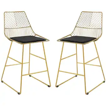 Tesco HOMCOM Modern Counter Height Bar Stools Set of 2 pcs Wire Metal offer