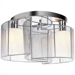 Tesco HOMCOM Semi-Flush Mount Ceiling Light with Metal Base for Living Room offer