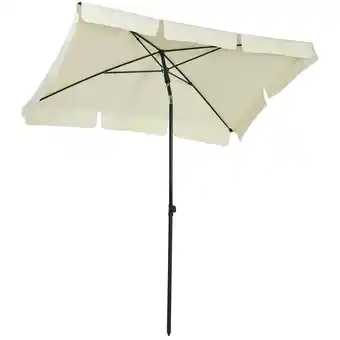 Tesco Outsunny Sun Umbrella Parasol Patio Rectangular 2M x 1.3M Off-White offer