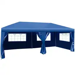 Tesco Outsunny 3m x 6m Pop Up Gazebo Canopy Marquee with Bag Blue offer