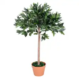 Tesco Outsunny Artificial Olive Tree Plant In an Orange Pot 90 cm offer