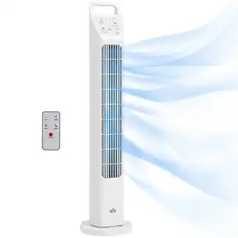 Tesco HOMCOM Oscillating Tower Fan Floor Fan with 4H Timer for Home Office offer