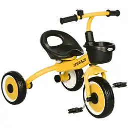 Tesco AIYAPLAY Trike W/ Adjustable Seat Basket, Kids Tricycle for 2-5 Years Old Yellow offer