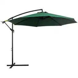 Tesco Outsunny 3m Garden Banana Parasol Cantilever Umbrella, Dark Green offer