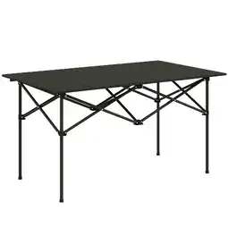 Tesco Outsunny Portable Folding Camping Table w/ Roll Up Carry Bag Black offer