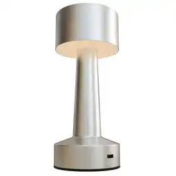 Tesco HOMCOM LED Portable Cordless Table Lamp with Battery Operated, Silver offer