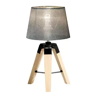 Tesco HOMCOM Wooden Tripod Table Lamp with Bulb Base Grey offer