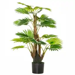 Tesco HOMCOM Artificial Palm Tree Fake Plant in Pot Indoor Outdoor offer