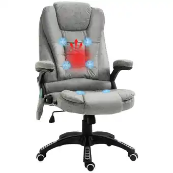 Tesco Vinsetto Office Chair with Heating Massage Points Reclining Grey offer