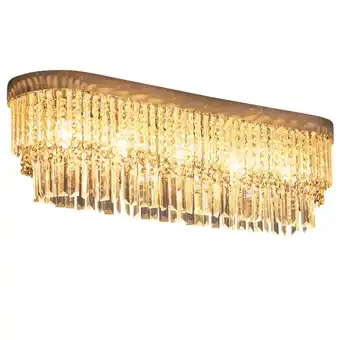 Tesco HOMCOM Raindrop Crystal Chandelier Pendant Ceiling Light offer