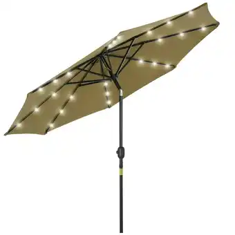 Tesco Outsunny LED Solar Powered Parasol Umbrella Garden Tilt String Light offer