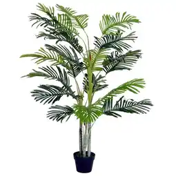 Tesco Outsunny 150cm(5ft) Palm Tree Artificial Faux Decor Green Plant offer