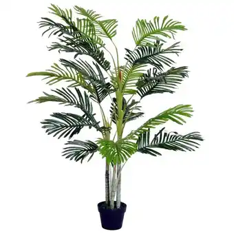 Tesco Outsunny 150cm(5ft) Palm Tree Artificial Faux Decor Green Plant offer