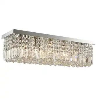 Tesco HOMCOM Modern Crystal Ceiling Light Square Chandelier for Home Office offer